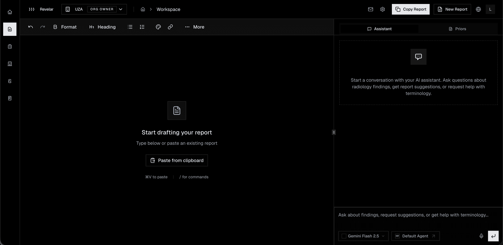 Revelar AI-powered radiology workspace