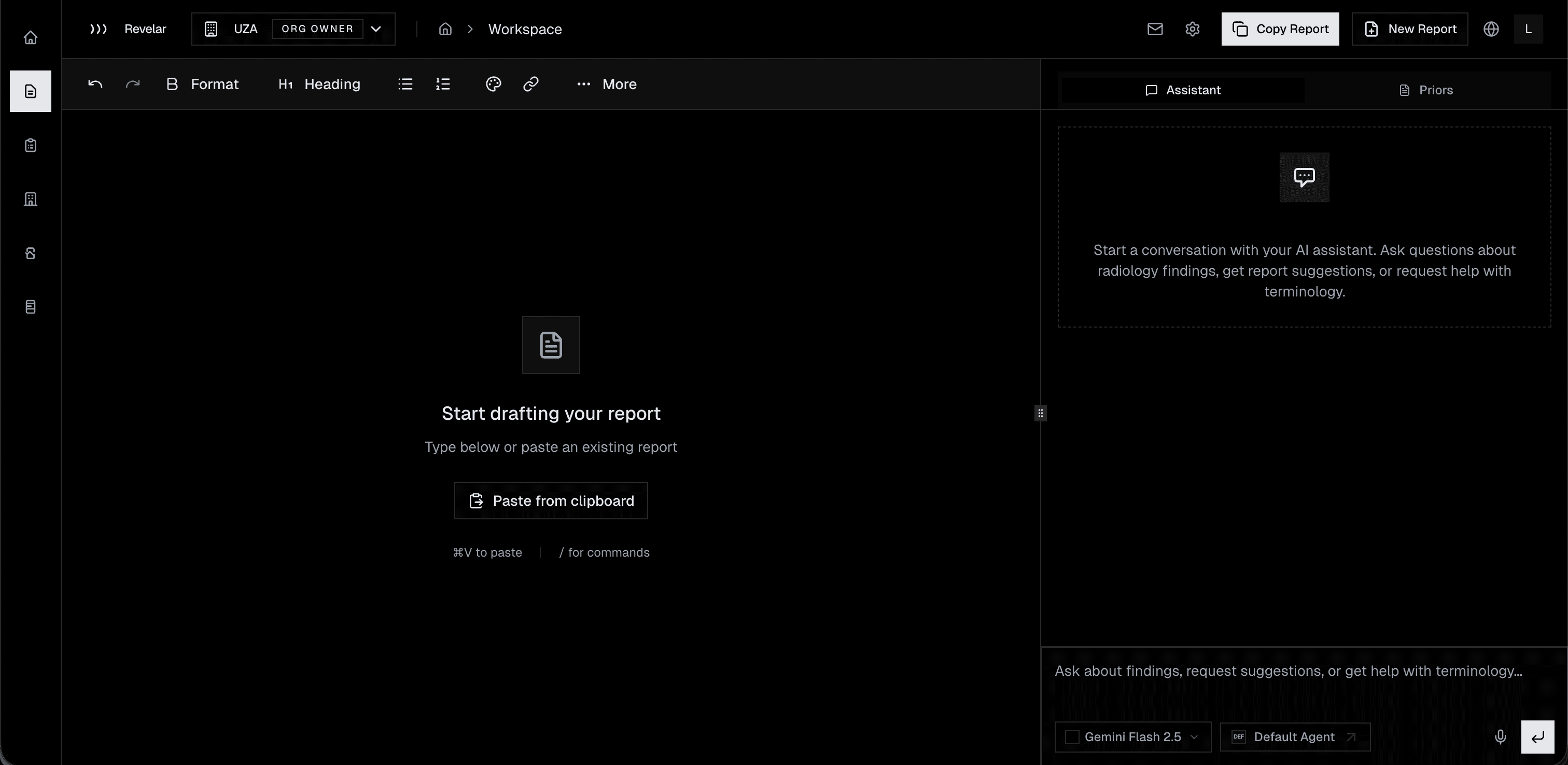 Revelar AI-powered radiology workspace